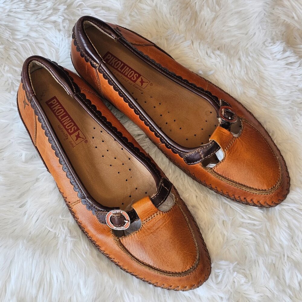 Pikolinos Leather Mary Jane Driving Moccasins - 36/US6.5